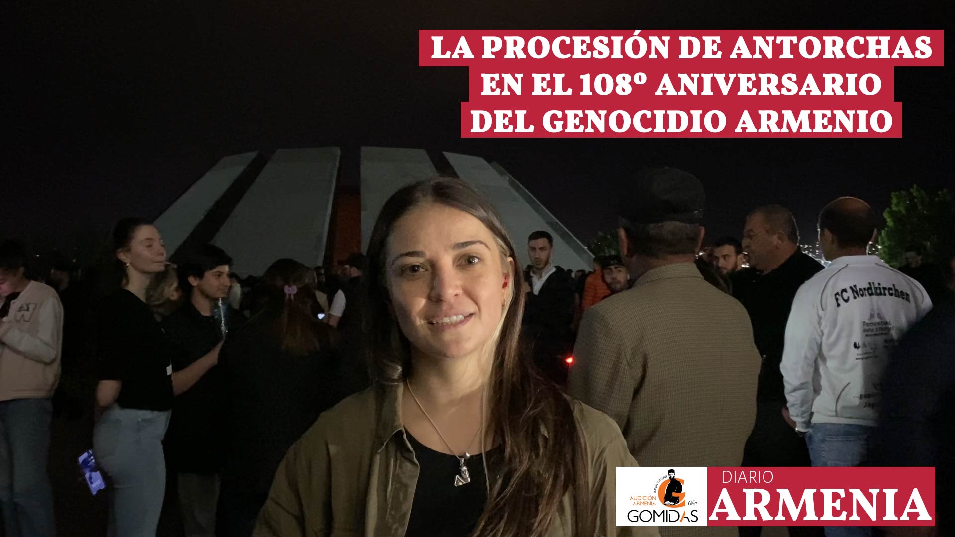 La procesión de antorchas en el 108º aniversario del Genocidio Armenio